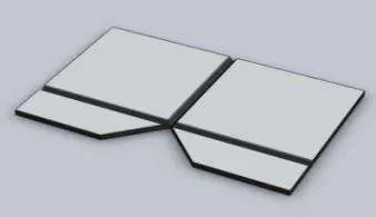 Köşe kesimi yapılmış panel
